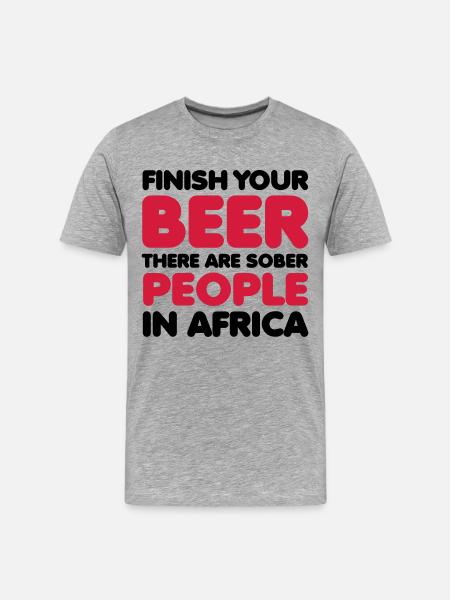 Beer - Männer Premium Bio T-Shirt - Grau meliert