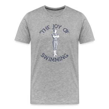 Joy of Swimming - Männer Premium Bio T-Shirt - Grau meliert - Vorne - Damien (186cm)