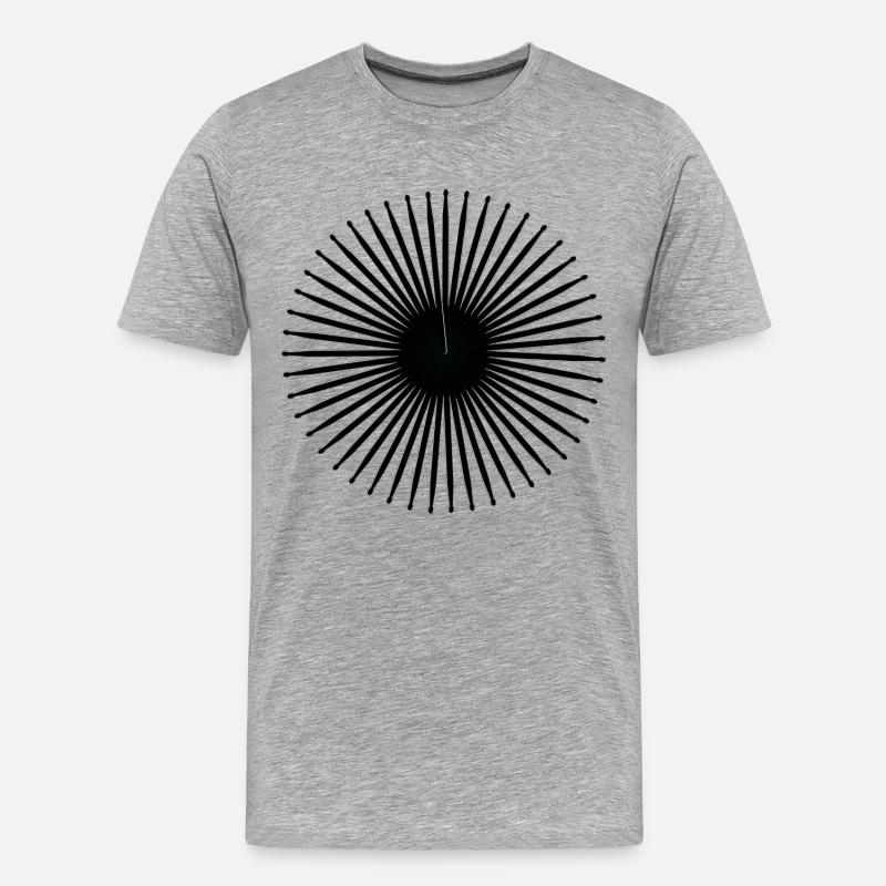 Schlagzeuger Drumstick - Männer Premium Bio T-Shirt - Grau meliert