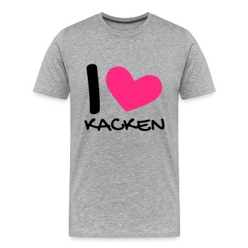 Ich liebe Kacken - Männer Premium Bio T-Shirt - Grau meliert - Vorne - Damien (186cm)