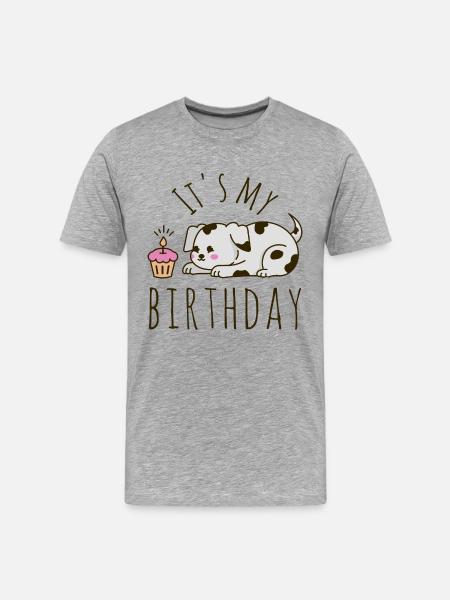 It's my Birthday Dog - Men's Premium Organic T-Shirt - heather grey