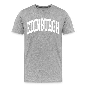 Edinburgh - Männer Premium Bio T-Shirt - Grau meliert - Vorne - Damien (186cm)