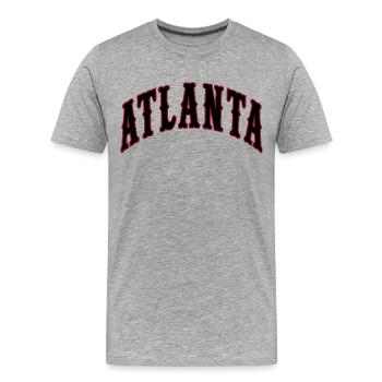Atlanta - Männer Premium Bio T-Shirt - Grau meliert - Vorne - Damien (186cm)