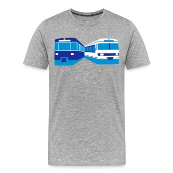 U-Bahn + S-Bahn München - Männer Premium Bio T-Shirt - Grau meliert - Vorne - Damien (186cm)