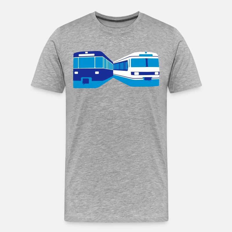 U-Bahn + S-Bahn München - Männer Premium Bio T-Shirt - Grau meliert