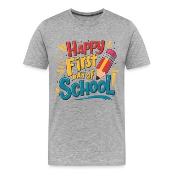 First day of school Children enrollment First graders - Men's Premium Organic T-Shirt - heather grey - Front - Damien (186cm)