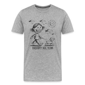 Équipe canine de thérapie Therapiehund - T-shirt bio Premium Homme - gris chiné - Devant - Damien (186cm)