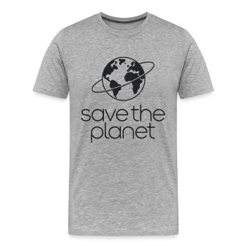 Save the Planet Erde Umweltaktivisten - Männer Premium Bio T-Shirt - Grau meliert - Vorne - Damien (186cm)