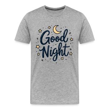 Bonne nuit rêveur look douillet - T-shirt bio Premium Homme - gris chiné - Devant - Damien (186cm)