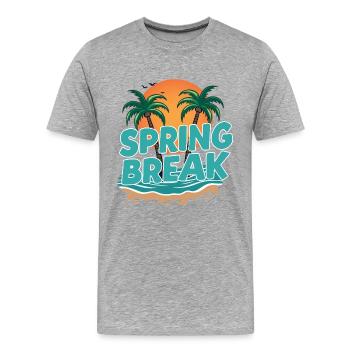 Spring Break Palmen Strand - Männer Premium Bio T-Shirt - Grau meliert - Vorne - Damien (186cm)