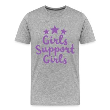Girls Support Girls Statement Friendship - Men's Premium Organic T-Shirt - heather grey - Front - Damien (186cm)
