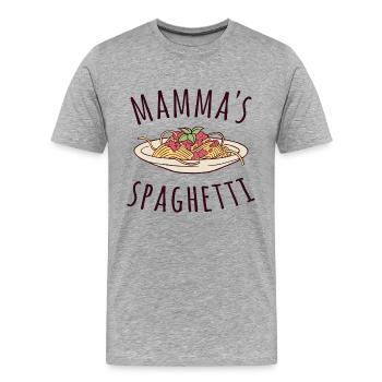 Mamma's Spaghetti - Männer Premium Bio T-Shirt - Grau meliert - Vorne - Damien (186cm)