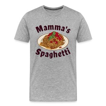Mamma's Spaghetti - Männer Premium Bio T-Shirt - Grau meliert - Vorne - Damien (186cm)