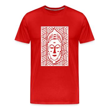 Côte d'ivoire - masque Baoulé - T-shirt bio Premium Homme - rouge - Devant - Damien (186cm)