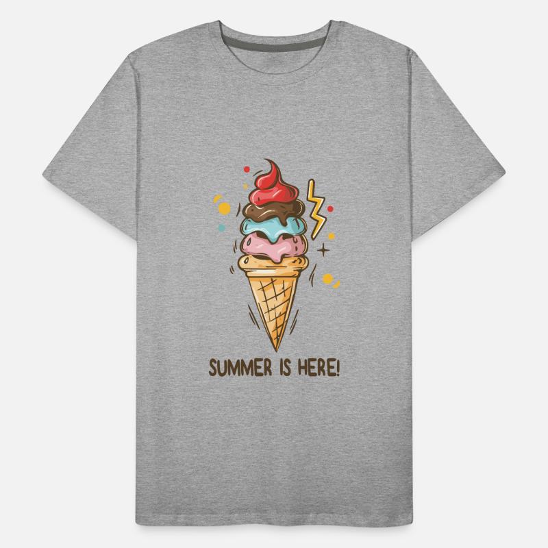 Eis Summer is here Eiscreme Eisdiele Sommerzeit Männer Premium Bio T-Shirt