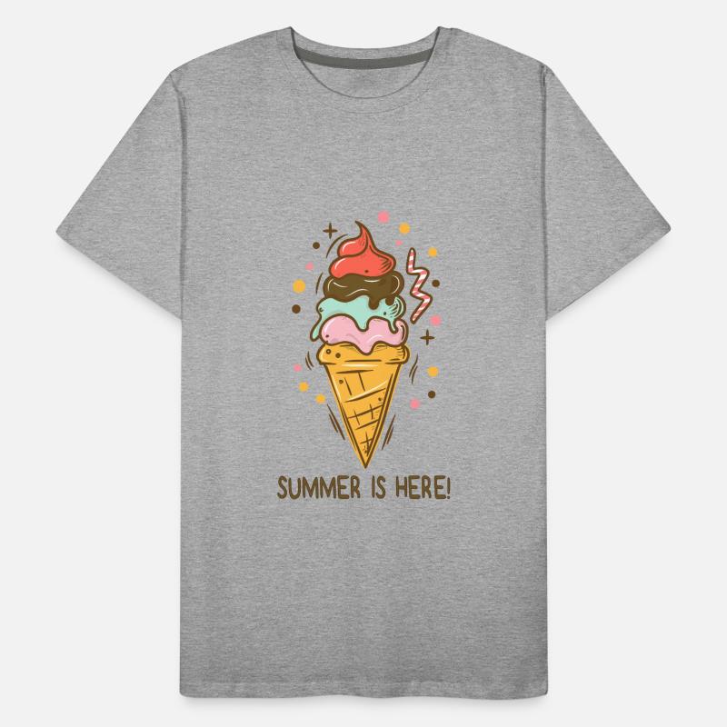 Eis Summer is here Eiscreme Eisdiele Sommerzeit Männer Premium Bio T-Shirt