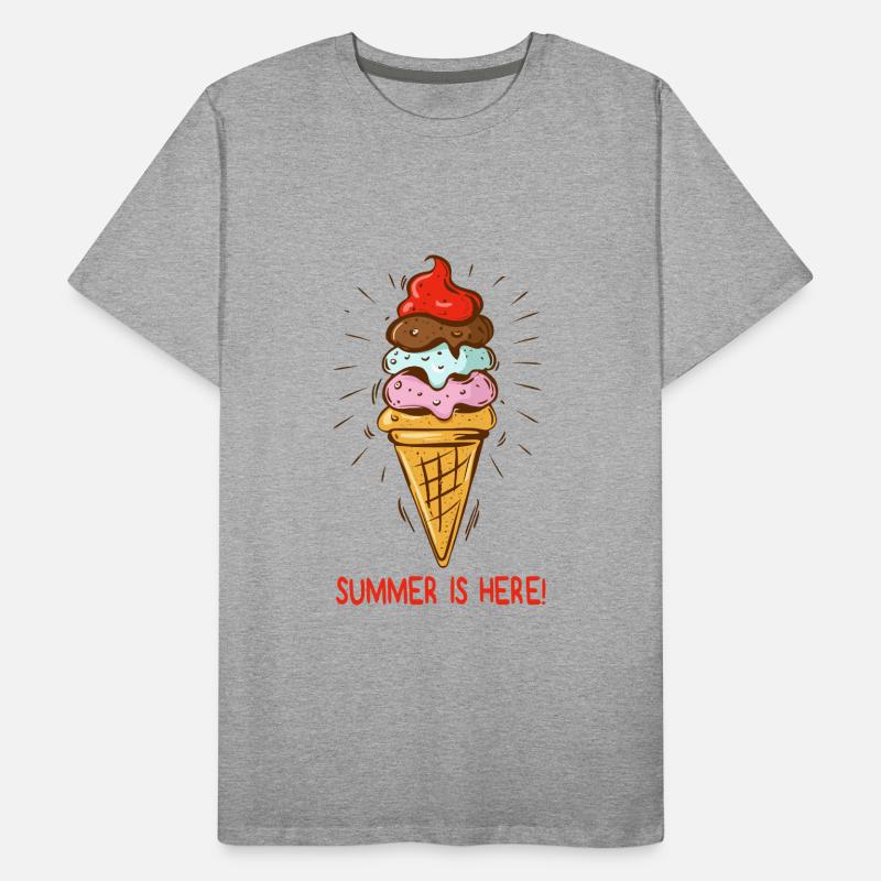 Eis Summer is here Eiscreme Eisdiele Sommerzeit Männer Premium Bio T-Shirt