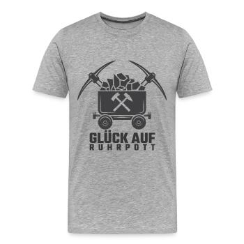Ruhrpott Luck on Lore Mining Miners - Men's Premium Organic T-Shirt - heather grey - Front - Damien (186cm)