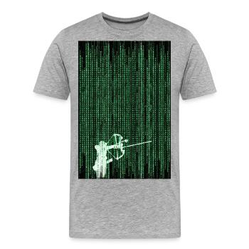 The Matrix Archer - Männer Premium Bio T-Shirt - Grau meliert - Vorne - Damien (186cm)