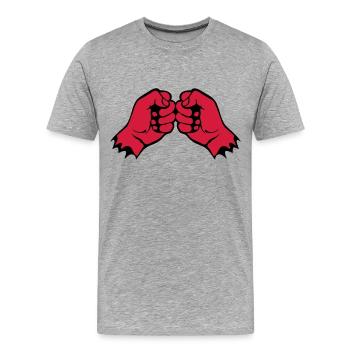 face fist bump fist 1106 - Men's Premium Organic T-Shirt - heather grey - Front - Damien (186cm)