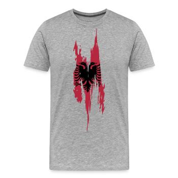 Conception de l’albanaise - T-shirt bio Premium Homme - gris chiné - Devant - Damien (186cm)