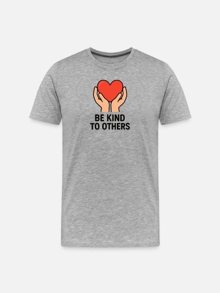 Hands Holding Heart of Kindness - Men's Premium Organic T-Shirt - heather grey