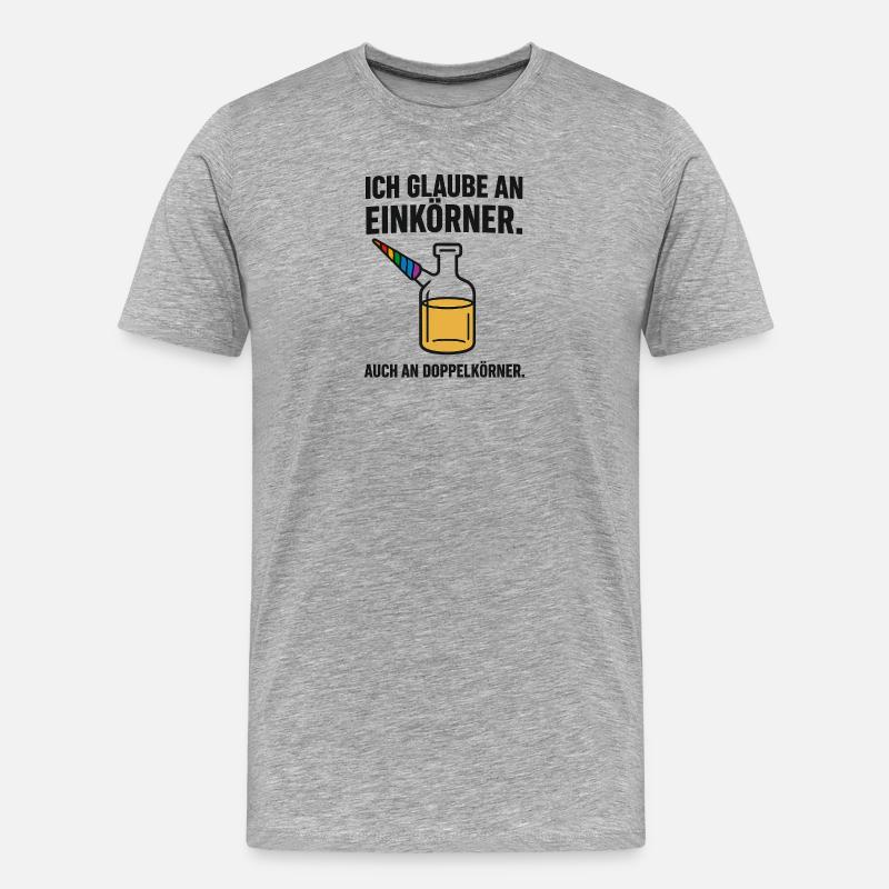 Ich glaube an Einhörner - Männer Premium Bio T-Shirt - Grau meliert