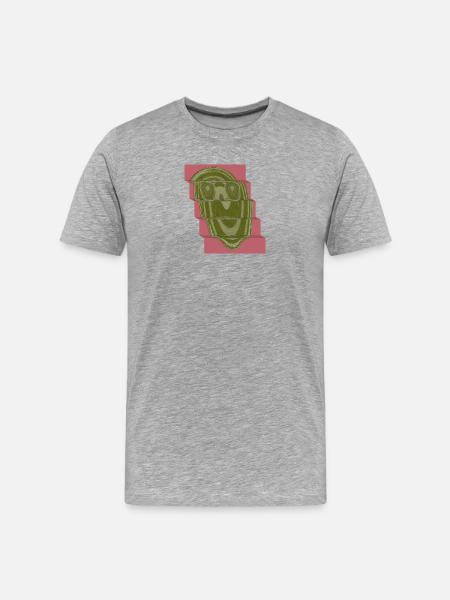 smile - Männer Premium Bio T-Shirt - Grau meliert