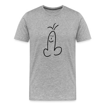 lustiger pimmel penis - Männer Premium Bio T-Shirt - Grau meliert - Vorne - Damien (186cm)