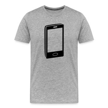 Handy symbol - Männer Premium Bio T-Shirt - Grau meliert - Vorne - Damien (186cm)