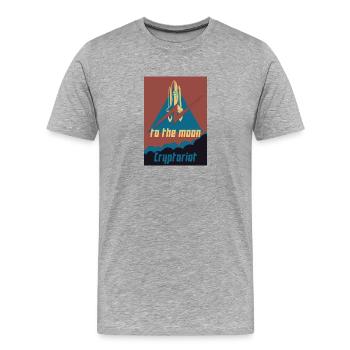 Cryptoriot - Men's Premium Organic T-Shirt - heather grey - Front - Damien (186cm)