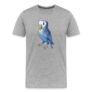 budgie budgerigar birds voegel - Men's Premium Organic T-Shirt - heather grey - Front - Damien (186cm)