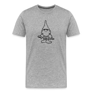 funny dwarf - Men's Premium Organic T-Shirt - heather grey - Front - Damien (186cm)