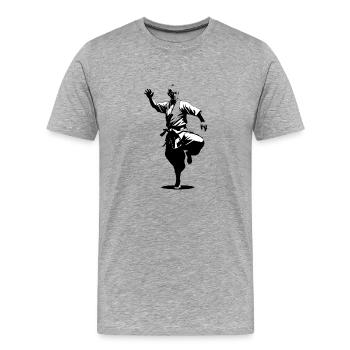 Shaolin Monk - Martial Arts Sticker - Men's Premium Organic T-Shirt - heather grey - Front - Damien (186cm)