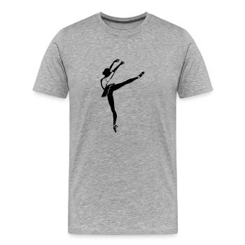 Ballet Dancer Illustration - Sports Design - Men's Premium Organic T-Shirt - heather grey - Front - Damien (186cm)