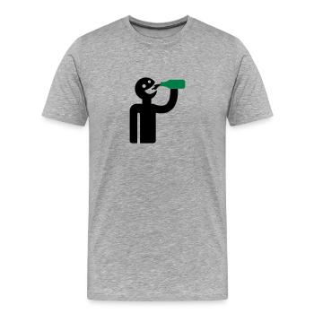 Säufer - Trinker - Männer Premium Bio T-Shirt - Grau meliert - Vorne - Damien (186cm)