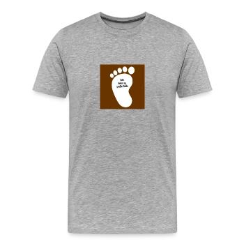 Ich habe zu große Füße - Männer Premium Bio T-Shirt - Grau meliert - Vorne - Damien (186cm)