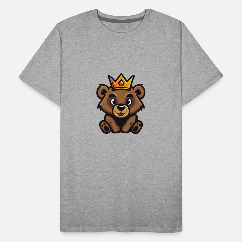 Bär Comic Krone Männer Premium Bio T-Shirt