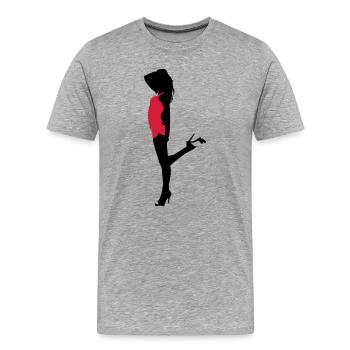 Sexy Girl - Männer Premium Bio T-Shirt - Grau meliert - Vorne - Damien (186cm)