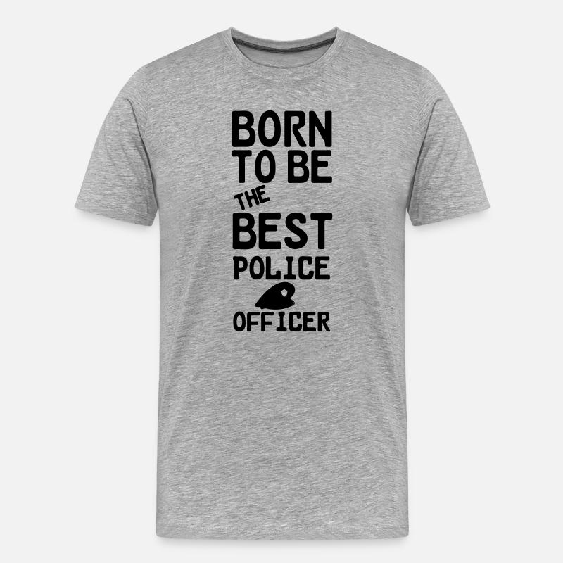 Polizei Polizist Beruf Spruch Geschenk - Männer Premium Bio T-Shirt - Grau meliert