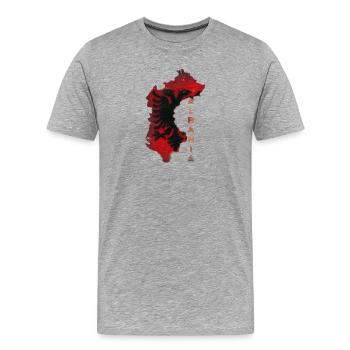Albania - T-shirt bio Premium Homme - gris chiné - Devant - Damien (186cm)