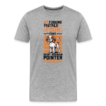 Pêche et Braque Saint-Germain - T-shirt bio Premium Homme - gris chiné - Devant - Damien (186cm)