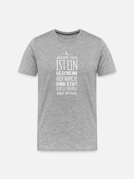 lustiger Spruch - Männer Premium Bio T-Shirt - Grau meliert