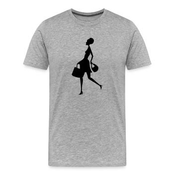 shopping - Men's Premium Organic T-Shirt - heather grey - Front - Damien (186cm)