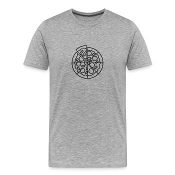 prendre quelques morceaux manquants morceaux pizza - T-shirt bio Premium Homme - gris chiné - Devant - Damien (186cm)