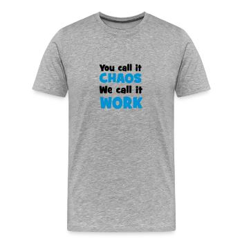 Arbeit - Männer Premium Bio T-Shirt - Grau meliert - Vorne - Damien (186cm)