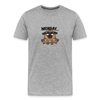 montags mops - Männer Premium Bio T-Shirt - Grau meliert - Vorne - Damien (186cm)