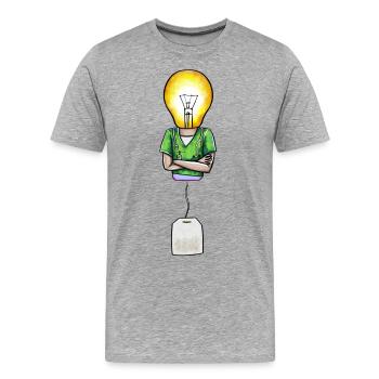 Bulb-Doc-Teebeutels - Männer Premium Bio T-Shirt - Grau meliert - Vorne - Damien (186cm)