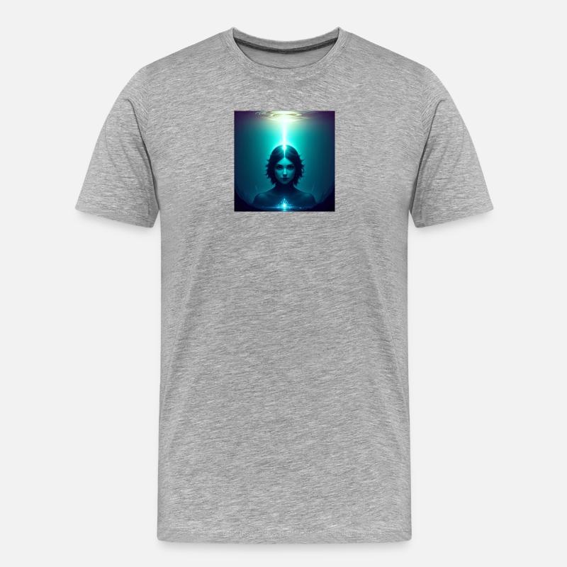 Ätherisches Frontlicht - Männer Premium Bio T-Shirt - Grau meliert