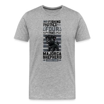 Angeln und Ca de bestiar - Männer Premium Bio T-Shirt - Grau meliert - Vorne - Damien (186cm)